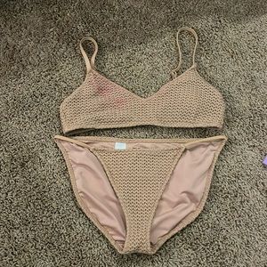 Aerie Brown Textured Bathing Suit